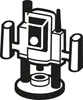 A black and white illustration of a router tool. Voir les images du produit