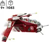 A LEGO Star Wars gunship with minifigures inside, presented against a white background with age and piece count indicators. Produktbild-Vorschau