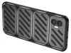 A black phone case with a carbon fiber pattern. Produktbild-Vorschau