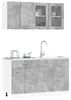vidaXL Ensemble de cuisine LYON, 4 pièces, gris béton, Voir les images du produit 1