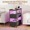 Nachttisch, mit LED-Leuchten und Ladestation, Beistelltisch Produktbild-Vorschau 6