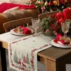 Ubrus běhoun 47x140 Vánoční tapiserie krémová červená sob Náhled obrázku produktu 3