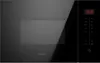 A black built-in microwave oven with a glass door and a digital display showing the time. Produktbild-Vorschau