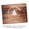 A product image for a beer advent calendar with a wooden texture background and text describing its features. Produktbild-Vorschau