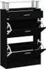 vidaXL Scarpiera nera 63x24x104 cm Materiale a base di Anteprima dell’immagine prodotto 1