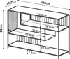 A diagram of a console table with dimensions indicated. Náhľad obrázku produktu