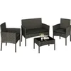 Yaheetech Polyrattan Sitzgruppe 4er Gartenmöbel Set inkl. Produktbild-Vorschau 1