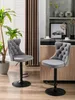 2er Set drehbare Samt-Barhocker, höhenverstellbar, modern, Produktbild-Vorschau 15