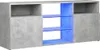 A gray TV stand with blue LED lighting. Produktbild-Vorschau