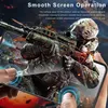 A person's hands are holding a smartphone displaying a video game scene. The image highlights the smooth screen operation. Produktbild-Vorschau