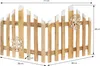 A wooden fence with snowflakes and lights, with dimensions indicated. Náhľad obrázku produktu