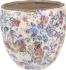 Clayre & Eef Pot de fleurs Ø 13x11 cm Bleu Beige Céramique Voir les images du produit 1