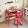 COSTWAY Schreibtisch Kinder mit Stuhl, Kinderschreibtisch Produktbild-Vorschau 3