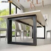 Modern dining room with a long table and chairs. Produktbild-Vorschau