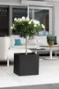 VIVANNO Pflanzkübel Fiberglas BLOCK Würfel, Anthrazit matt Produktbild-Vorschau 2