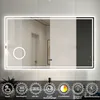 Badspiegel mit Beleuchtung 120x70 cm Uhr, 3X LED Make-up Produktbild-Vorschau 2