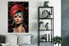 MuchoWow® Poster Frau - Abstrakt - Rot 80x120 cm - Produktbild-Vorschau 4