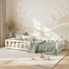 Homestyle4u Kinderbett 90x200 mit Rausfallschutz Weiß mit Produktbild-Vorschau 13
