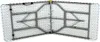 The underside of a white folding table with a gray metal frame. Podgląd zdjęcia produktu