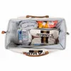 Mommy Bag Gross Canvas Offwhite Stripes Black/Gold Produktbild-Vorschau 6