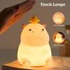 LED Nachtlicht Nilpferd, Silikon Birne Touch Nachtlampe Produktbild-Vorschau 4