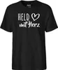 Huuraa Herren T-Shirt Held mit Herz L Black Bio Baumwolle Produktbild-Vorschau 2