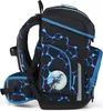 A black and blue dinosaur-themed school backpack shown from the side. Voir les images du produit