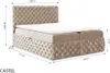 A boxspring bed with dimensions shown. Produktbild-Vorschau