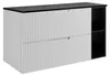 RODAN | Waschbeckenunterschrank - Weiß und Schwarz - 100 cm Produktbild-Vorschau 1
