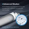 Close-up of a water filter component with an inset diagram illustrating filtration. Anteprima dell’immagine prodotto