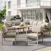 An outdoor patio with a sectional sofa, chairs, and a table. Náhľad obrázku produktu