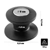 A product shot of a pot lid handle with dimensions and weight indicated. Anteprima dell’immagine prodotto