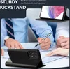 People in an office setting looking at documents, with a phone case and a phone displayed. Produktbild-Vorschau