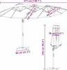 vidaXL Sonnenschirm Bordeauxrot 372 x 198 x 243 cm Produktbild-Vorschau 7