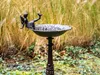 BELIANI Vogeltränke Braun Metall 53 cm Hoch Blumenform Produktbild-Vorschau 5