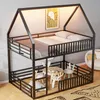 Letto a castello Sweiko 140x200 con recinzione e luce LED, Anteprima dell’immagine prodotto 4