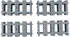 Four identical LEGO train tracks are arranged in a 2x2 grid on a white background. Náhled obrázku produktu