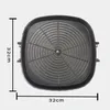 A top-down view of a square grill pan with dimensions indicated. Produktbild-Vorschau