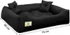 A black dog bed with two small pillows on a white background. Anteprima dell’immagine prodotto