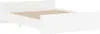 A white bed frame shown from a side angle against a white background. Voir les images du produit