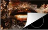 KitchenYeah© Herdabdeckplatte Gold - Lippen - Kunst - Gold Produktbild-Vorschau 1
