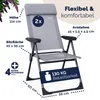 CASARIA® Gartenstühle 2er Set Klappbar 6-fach Verstellbar Produktbild-Vorschau 3