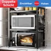 Erweiterbares Mikrowellen Regal mit 6 Haken, 3 Etagen  Produktbild-Vorschau 12