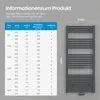 Heilmetz Handtuchheizkörper 140x60 cm 661W Warmwasser Produktbild-Vorschau 7