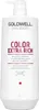 A white bottle of Goldwell Dualsenses Color Extra Rich Brilliance Shampoo with a pump dispenser. Produktbild-Vorschau