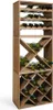 A wooden wine rack filled with green wine bottles. Anteprima dell’immagine prodotto