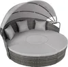 Bain de soleil rond modulable SANTORIN - gris Voir les images du produit 1