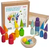 Ulanik Montessori Jouets en bois Poupées arc-en-ciel à Voir les images du produit 1