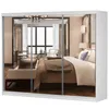MILAN Schwebetürenschrank Kleiderschrank 250cm Weiß/Weiß Produktbild-Vorschau 9