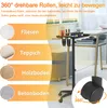 A salon trolley with various nail polish bottles and other items on it, shown in a salon or beauty setting. The image highlights the trolley's mobility on different surfaces. Voir les images du produit